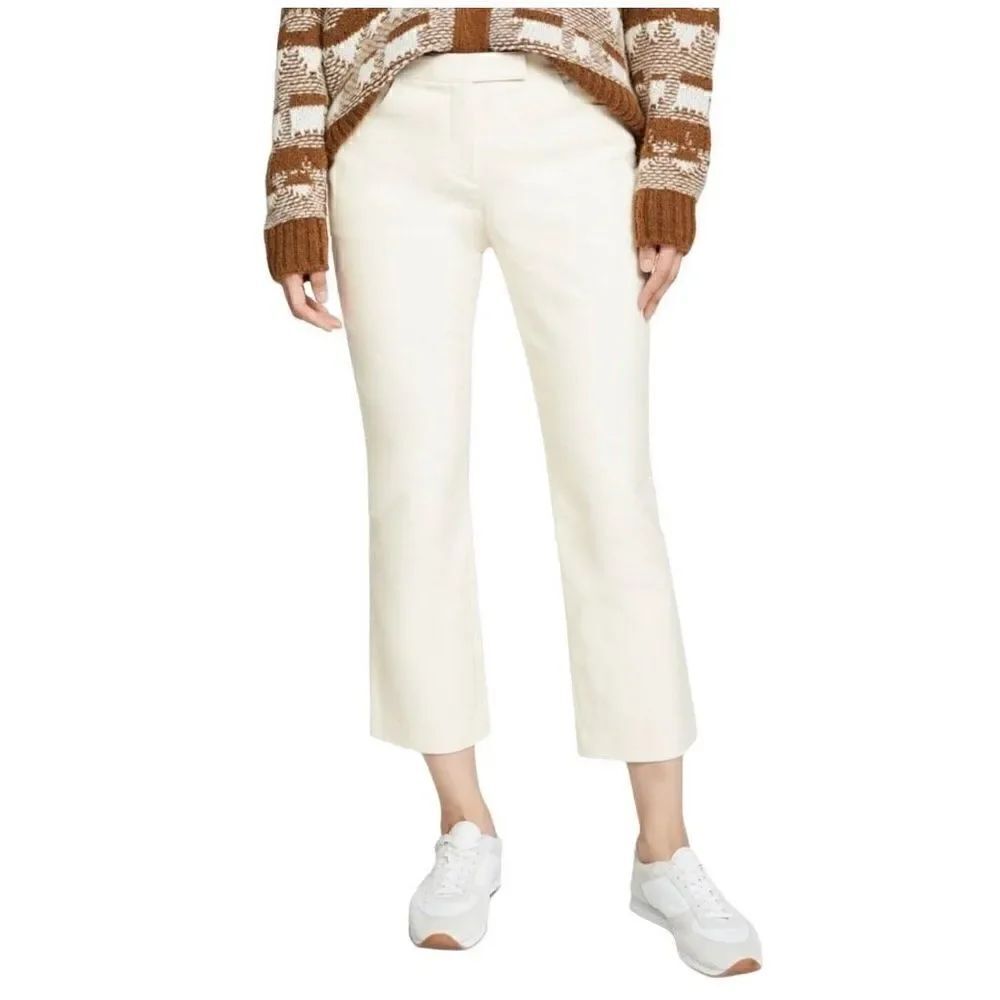 Theory ivory moleskin twill crop pants size 12